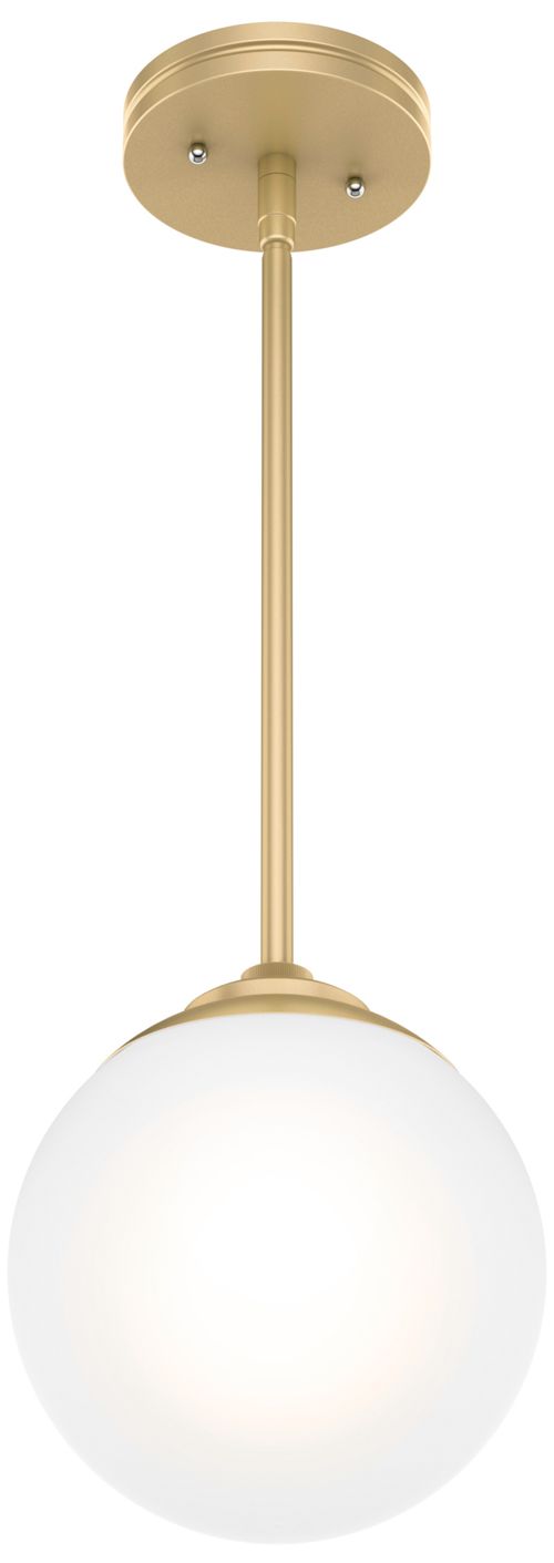 Hunter Hepburn Painted Modern Brass with Cased White Glass 1 Light Pendant