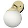 Hunter Hepburn Painted Modern Brass with Cased White Glass 1 Light Sconce