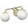 Hunter Hepburn Painted Modern Brass with Cased White Glass 2 Light Vanity
