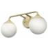 Hunter Hepburn Painted Modern Brass with Cased White Glass 2 Light Vanity