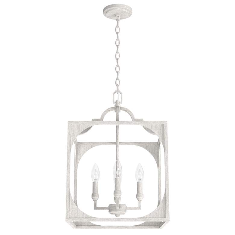 Image 1 Hunter Highland Hill Distressed White 4 Light Pendant