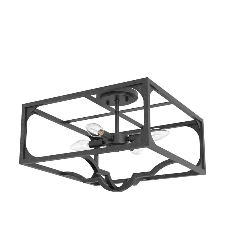 Image 1 Hunter Highland Hill Rustic Iron 4 Light Flush Mount