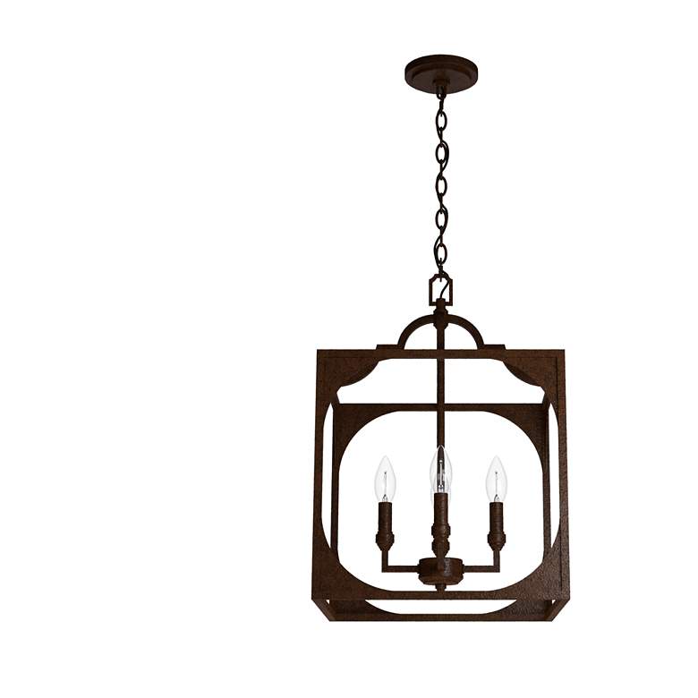 Image 1 Hunter Highland Hill Textured Rust 4 Light Pendant