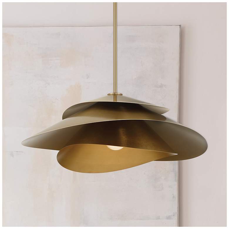 Image 1 Hunter Hiro Alturas Gold 1 Light Extra Large Pendant Ceiling Light Fixture