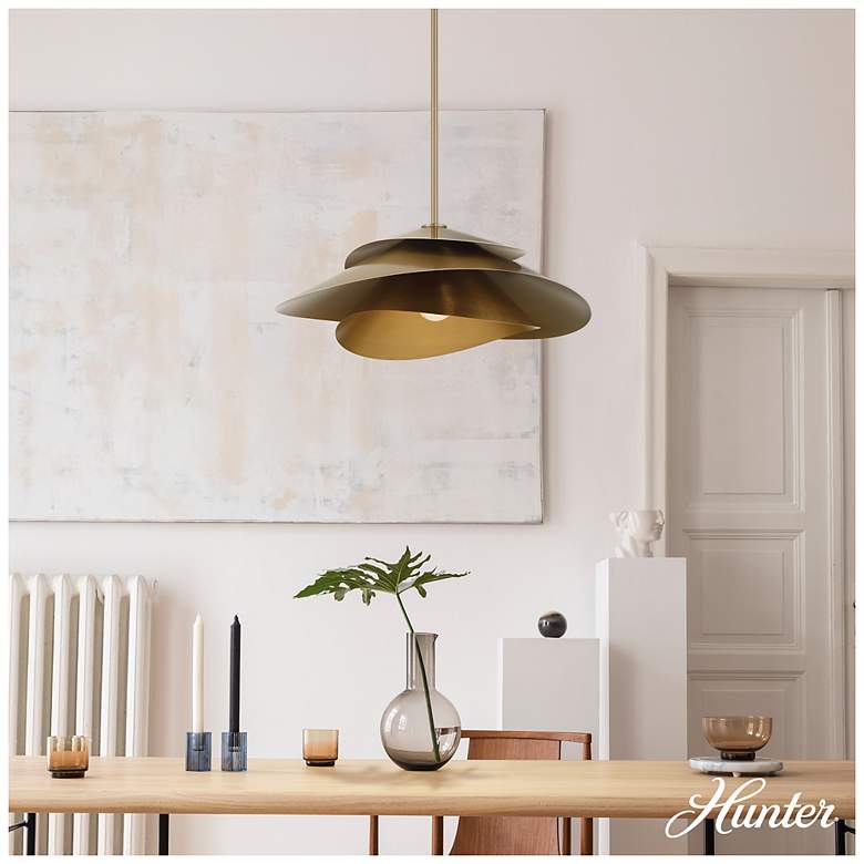 Image 3 Hunter Hiro Alturas Gold 1 Light Extra Large Pendant Ceiling Light Fixture more views