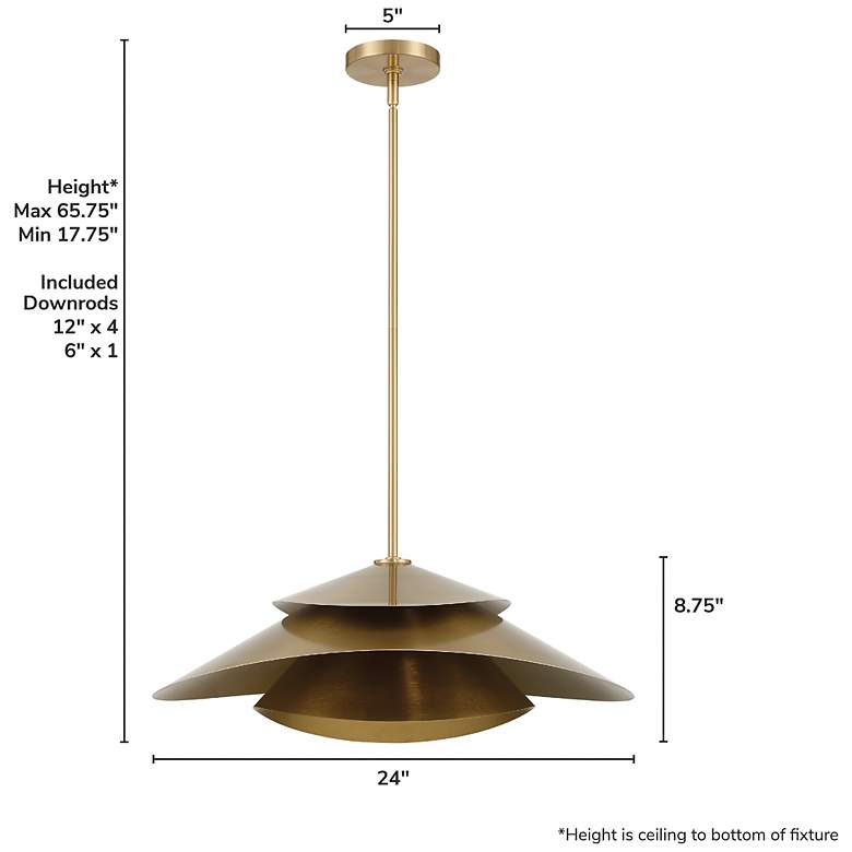 Image 4 Hunter Hiro Alturas Gold 1 Light Extra Large Pendant Ceiling Light Fixture more views