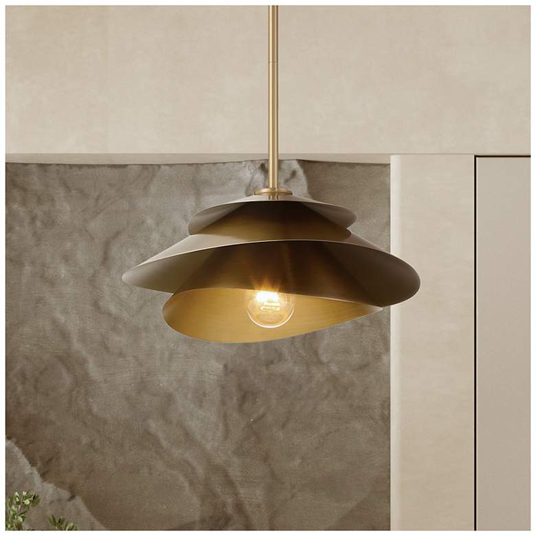Image 1 Hunter Hiro Alturas Gold 1 Light Large Pendant Ceiling Light Fixture