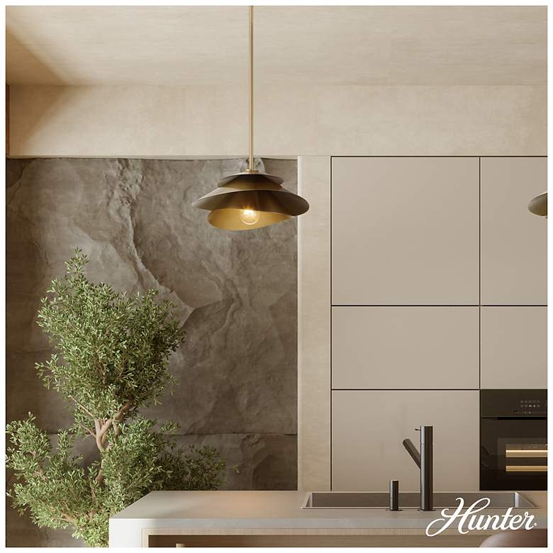 Image 3 Hunter Hiro Alturas Gold 1 Light Large Pendant Ceiling Light Fixture more views