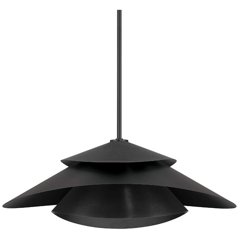 Image 2 Hunter Hiro Matte Black 1 Light Extra Large Pendant Ceiling Light Fixture