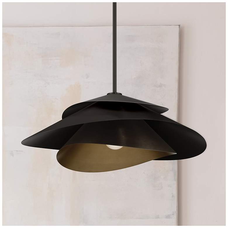 Image 1 Hunter Hiro Matte Black 1 Light Extra Large Pendant Ceiling Light Fixture