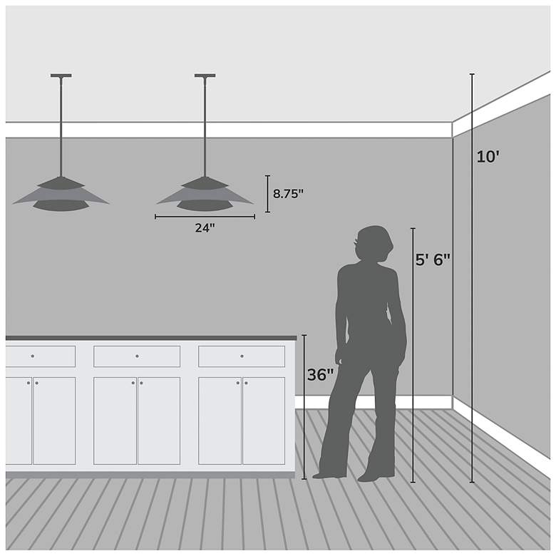 Image 6 Hunter Hiro Matte Black 1 Light Extra Large Pendant Ceiling Light Fixture more views