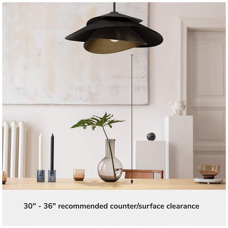Image 7 Hunter Hiro Matte Black 1 Light Extra Large Pendant Ceiling Light Fixture more views