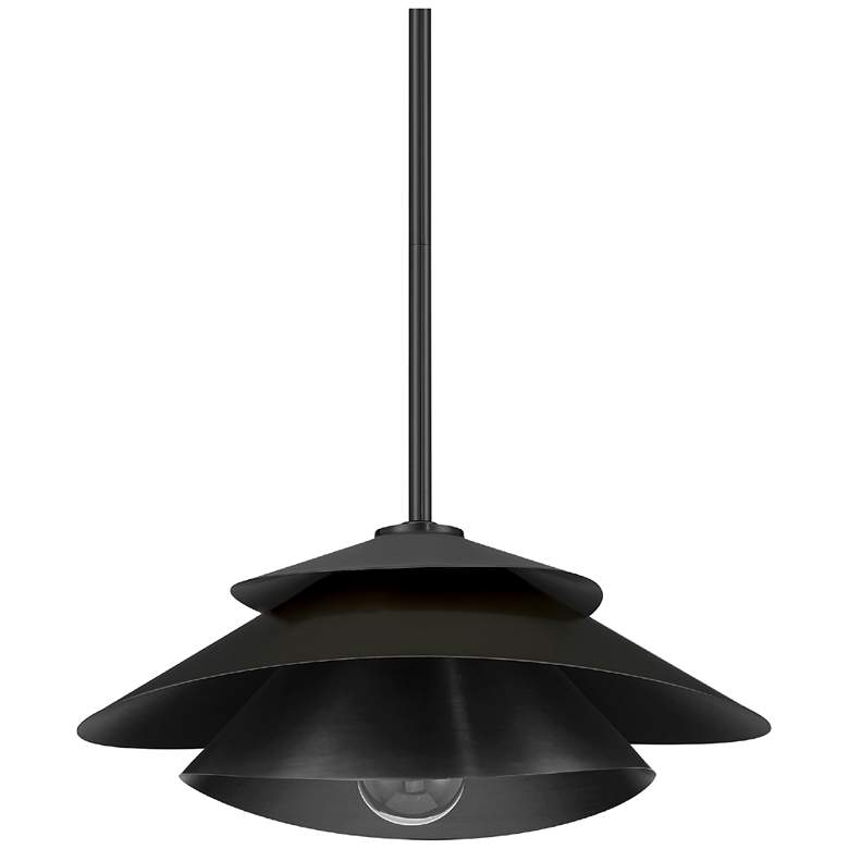 Image 1 Hunter Hiro Matte Black 1 Light Large Pendant Ceiling Light Fixture