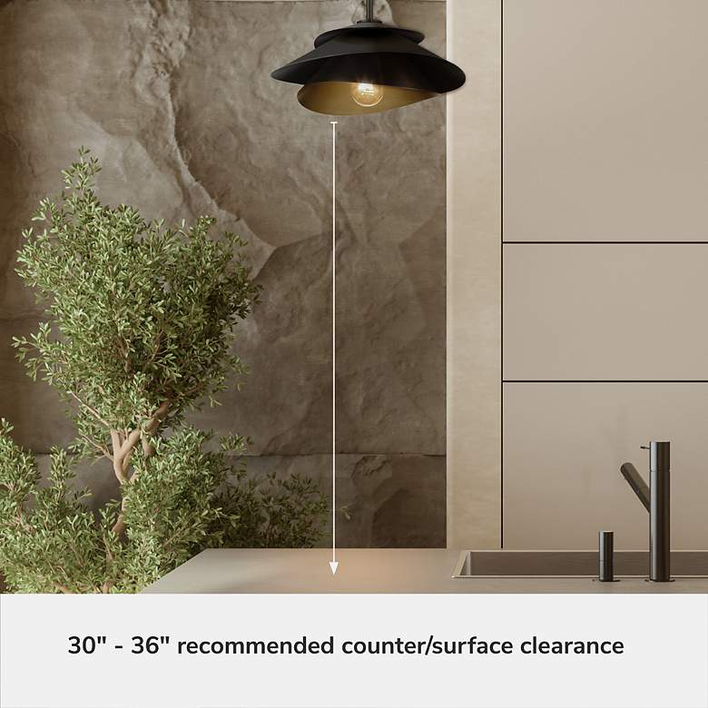 Image 7 Hunter Hiro Matte Black 1 Light Large Pendant Ceiling Light Fixture more views