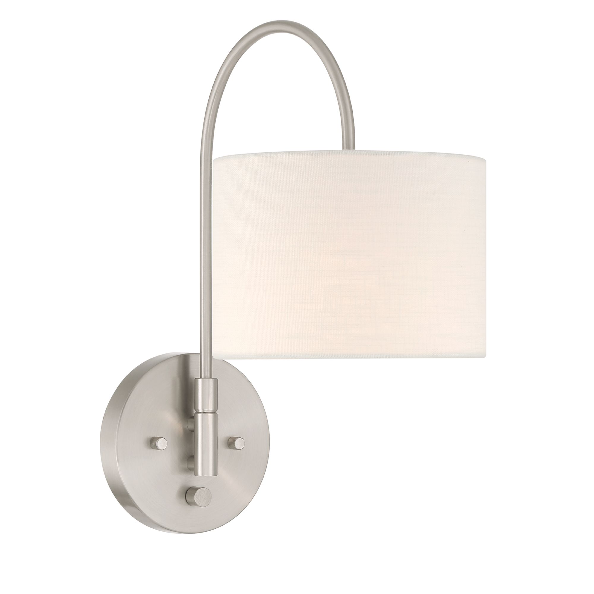Hunter Horizon Brushed Nickel 1 Light Large Sconce Wall Light Fixture