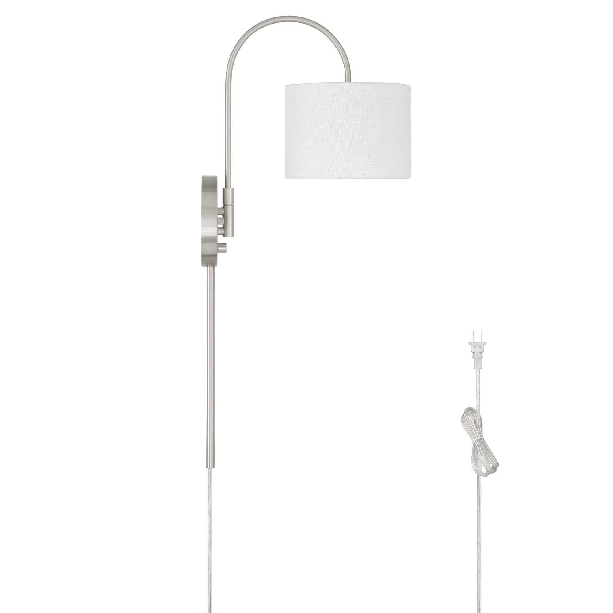 Hunter Horizon Brushed Nickel 1 Light Large Sconce Wall Light Fixture