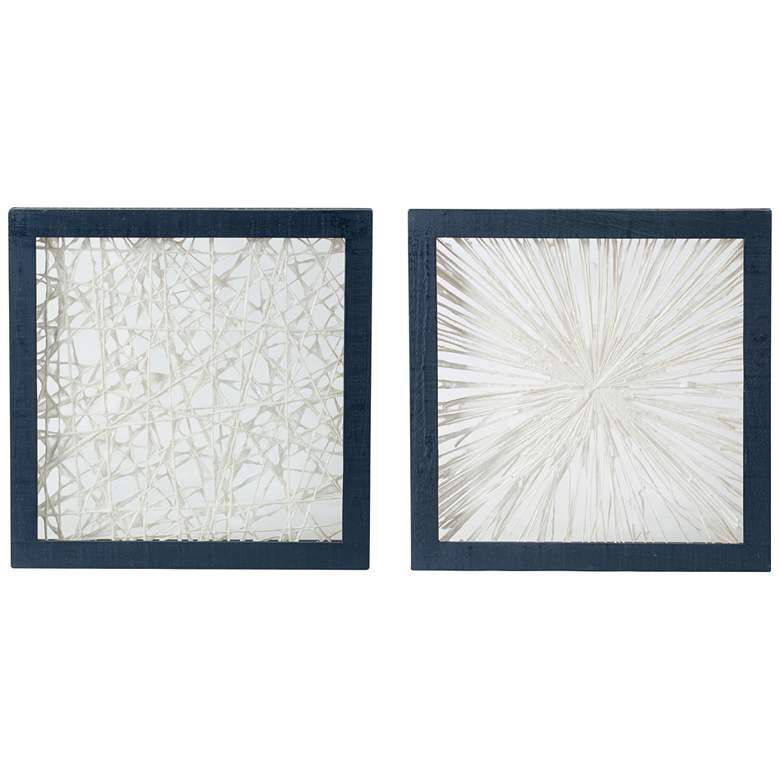 Image 1 Hunter Ivory and Indigo 15 1/2 inchH 2-Piece Framed Wall Art Set