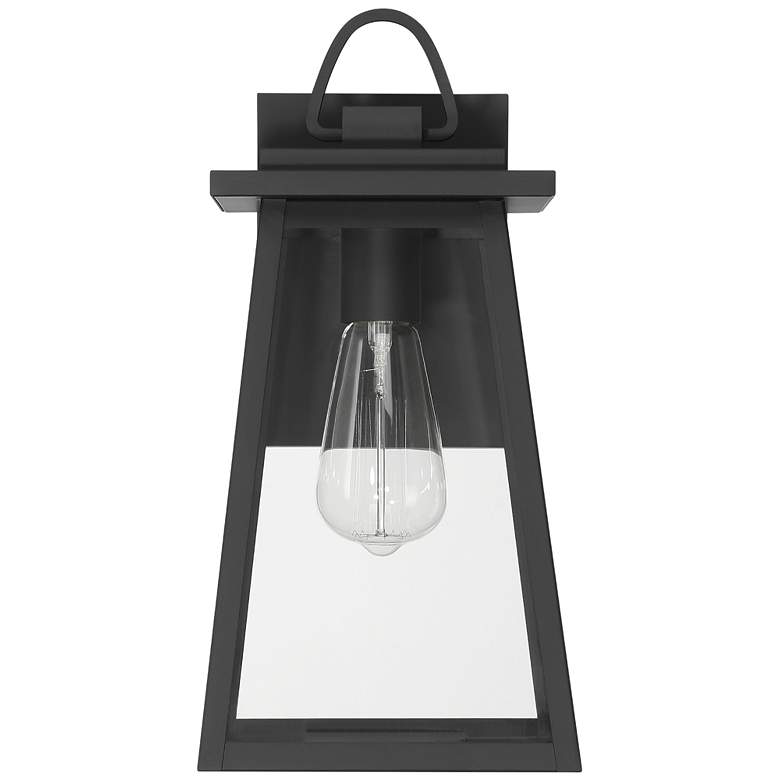 Image 1 Hunter Ivory Dusk Matte Black Outdoor 1 Light Medium 14 Inch Wall Light