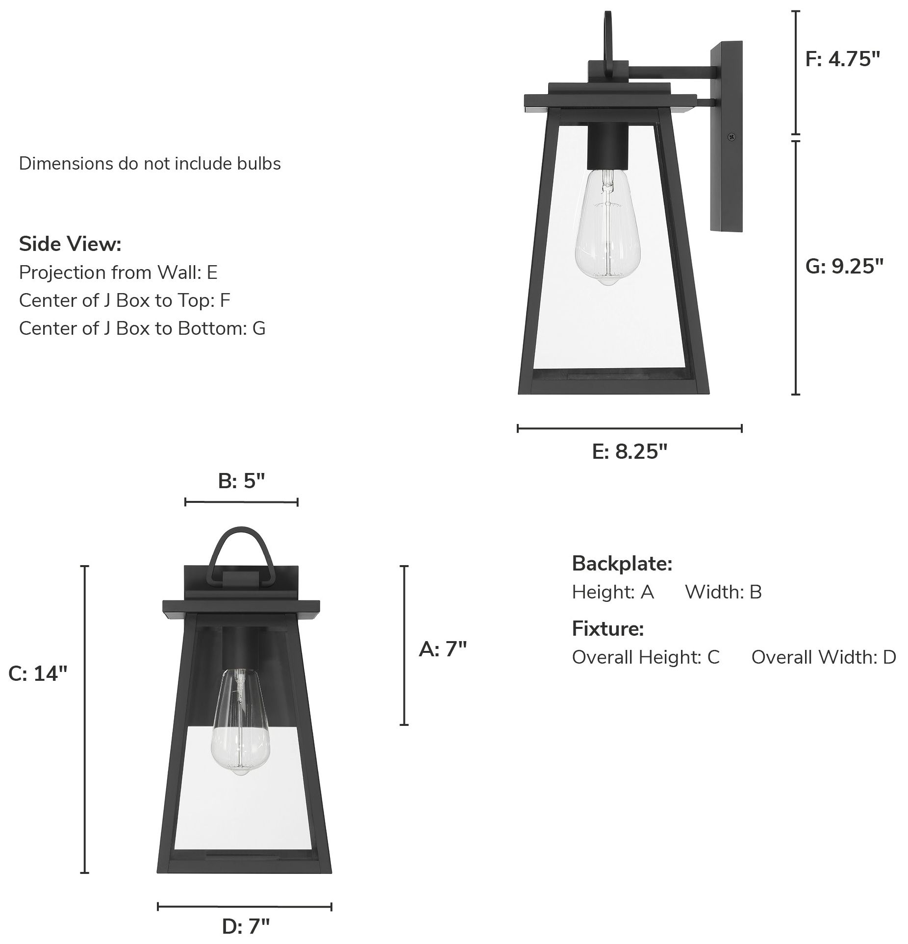 Image 4 Hunter Ivory Dusk Matte Black Outdoor 1 Light Medium 14 Inch Wall Light more views