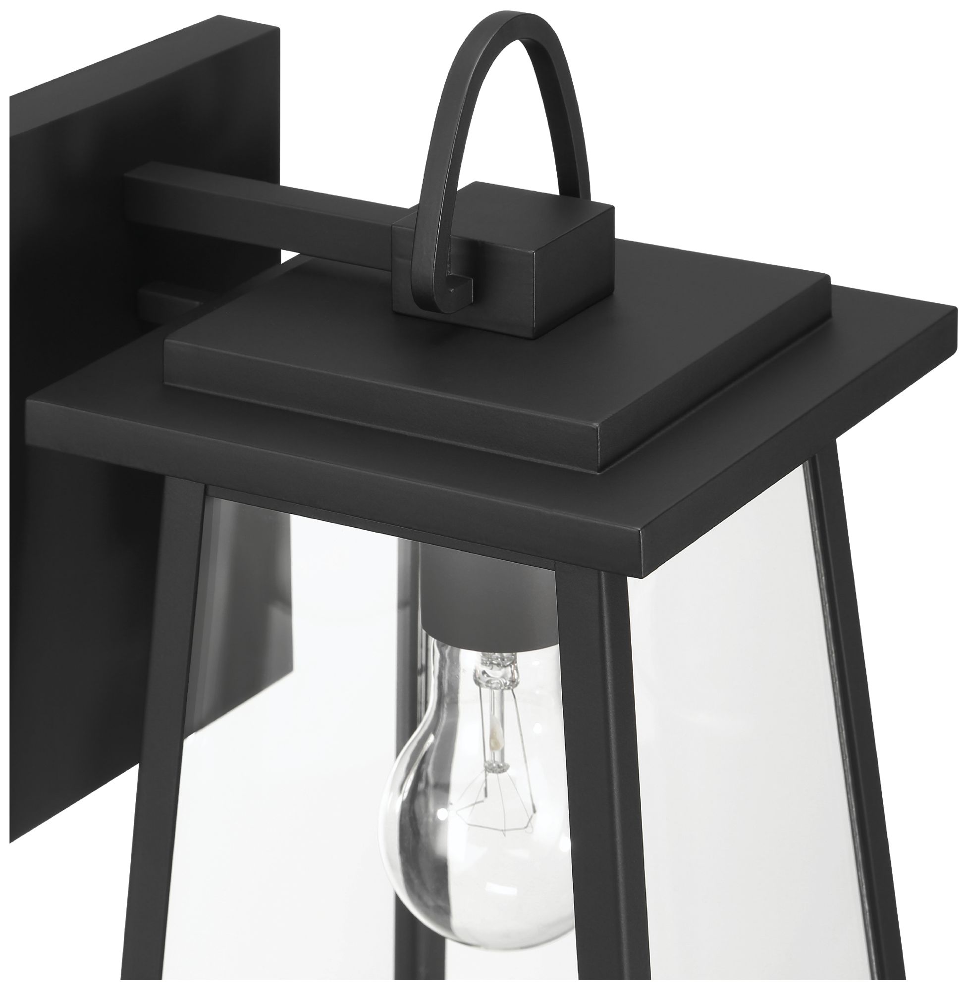 Image 7 Hunter Ivory Dusk Matte Black Outdoor 1 Light Medium 14 Inch Wall Light more views