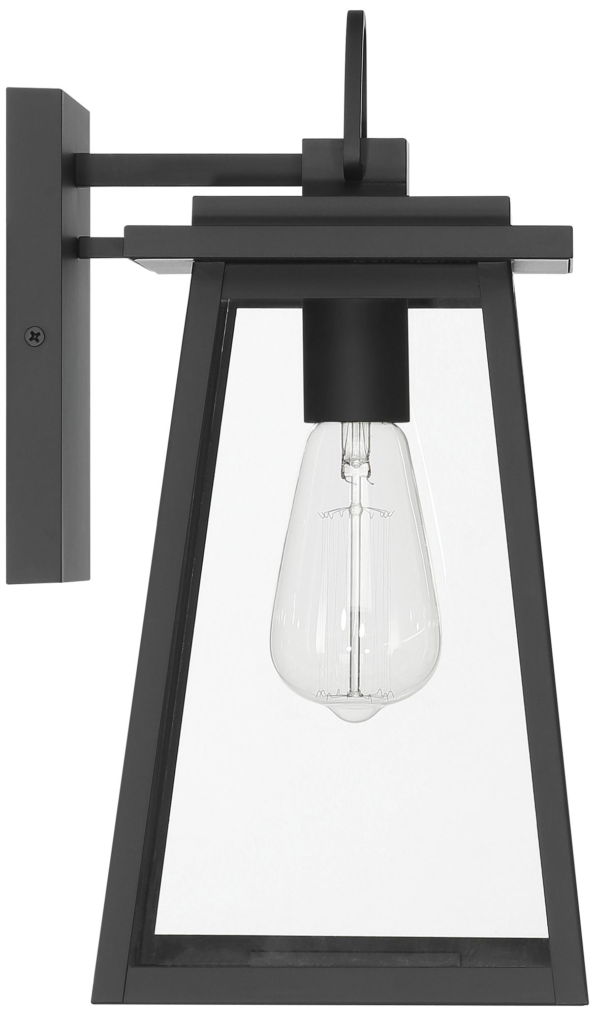 Hunter Ivory Dusk Matte Black Outdoor 1 Light Medium 14 Inch Wall Light