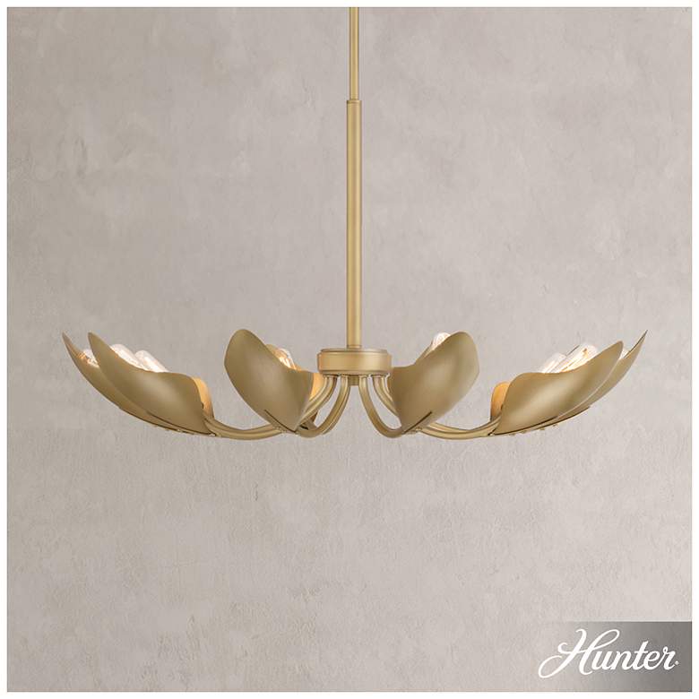 Image 1 Hunter Juneway Luxe Gold 10 Light Medium Chandelier Ceiling Light Fixture
