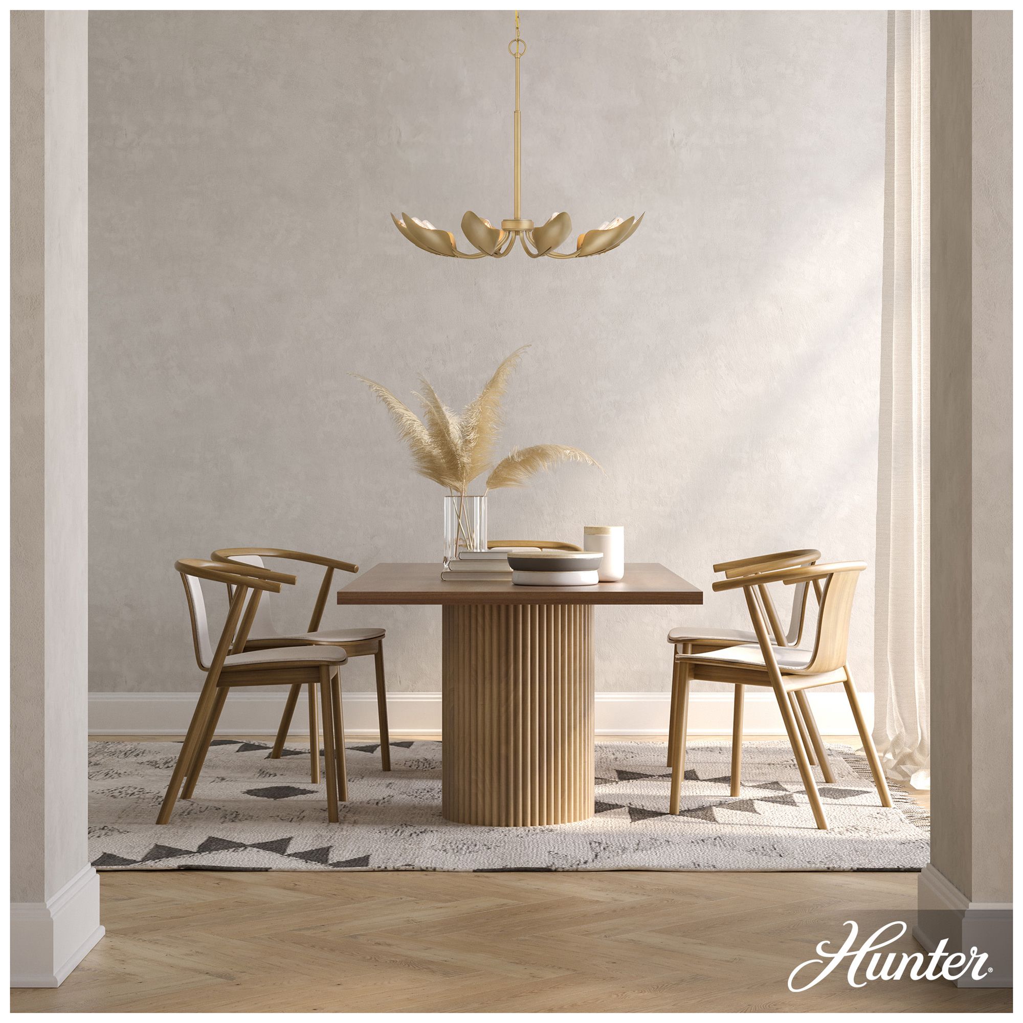 Image 4 Hunter Juneway Luxe Gold 10 Light Medium Chandelier Ceiling Light Fixture more views