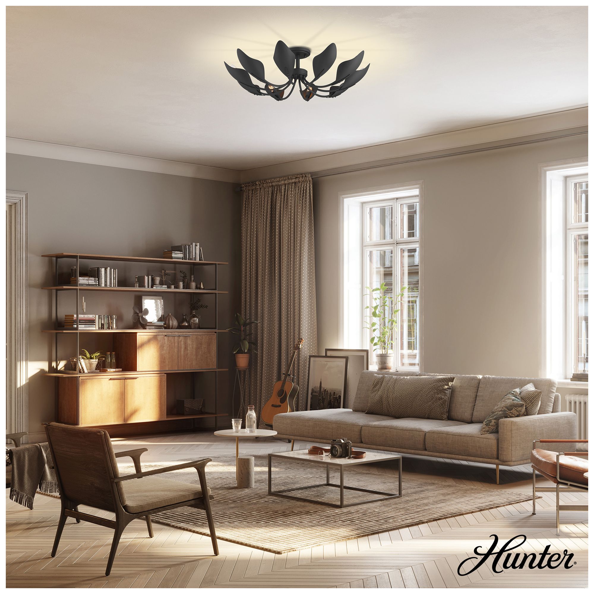 Image 3 Hunter Juneway Matte Black 10 Light Larg more views