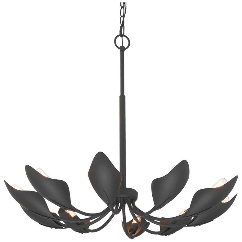 Image 2 Hunter Juneway Matte Black 10 Light Medium Chandelier Ceiling Light Fixture