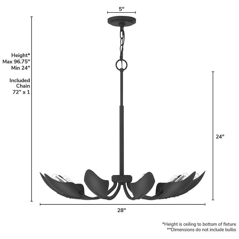 Image 6 Hunter Juneway Matte Black 10 Light Medium Chandelier Ceiling Light Fixture more views