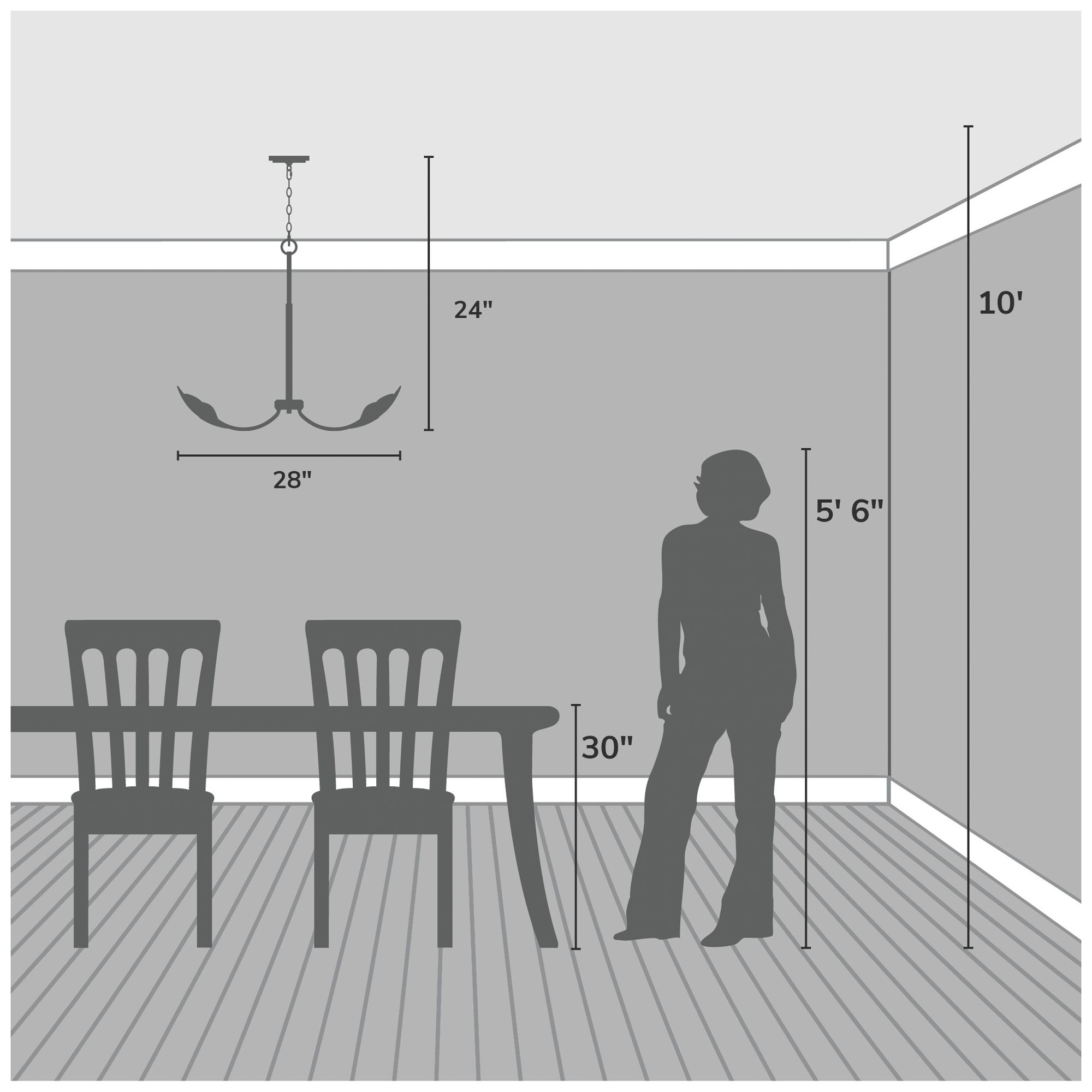 Image 7 Hunter Juneway Matte Black 10 Light Medium Chandelier Ceiling Light Fixture more views