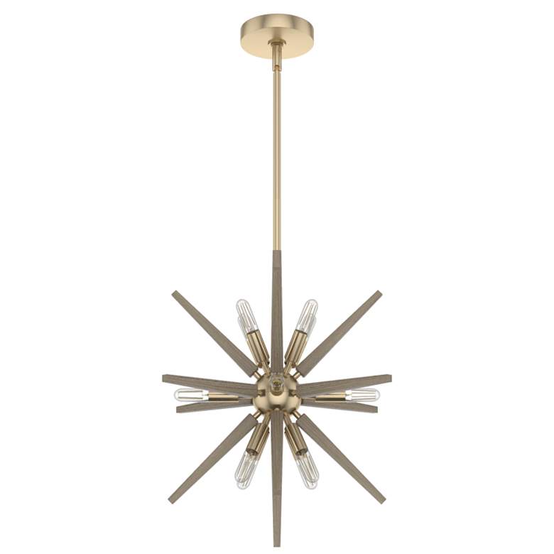 Image 1 Hunter Jupiter 15 3/4" Modern 12-Light Gold Starburst Pendant