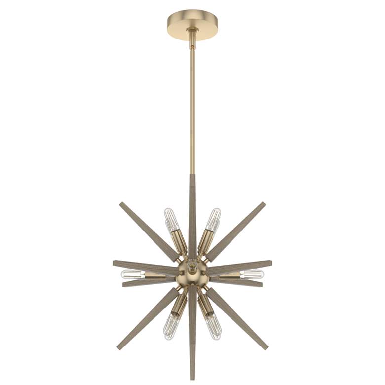 Image 1 Hunter Jupiter 15 3/4 inch Modern 12-Light Gold Starburst Pendant