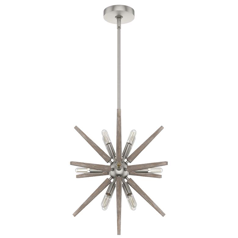 Image 1 Hunter Jupiter Star Brushed Nickel 12 Light Pendant