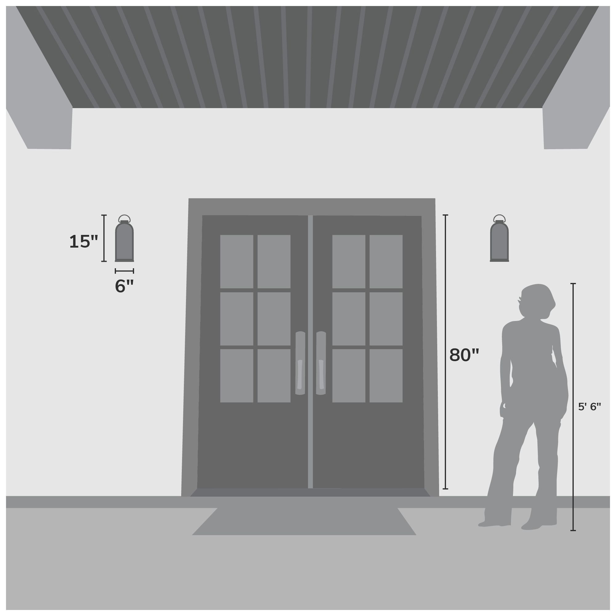 Image 6 Hunter Kendra Bell Matte Black Outdoor WeatherMax 1 Light Medium Wall Light more views