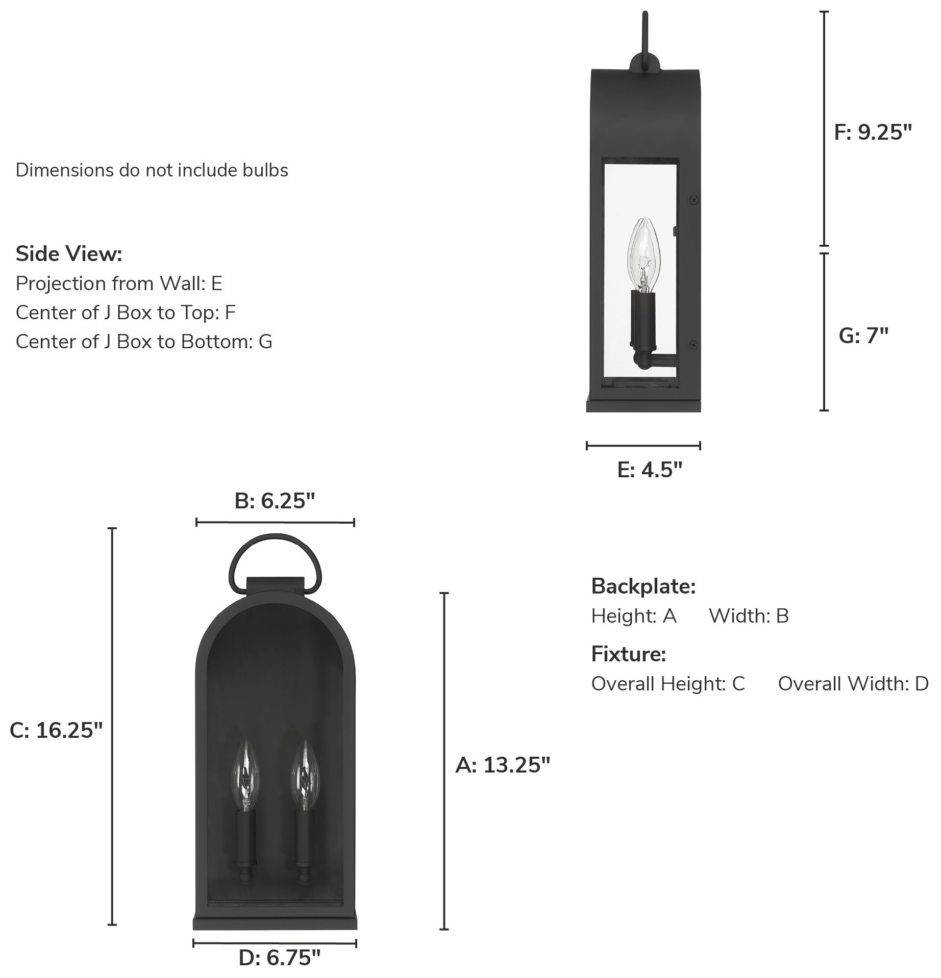 Image 4 Hunter Kendra Bell Matte Black Outdoor WeatherMax 2 Light Large Wall Light more views