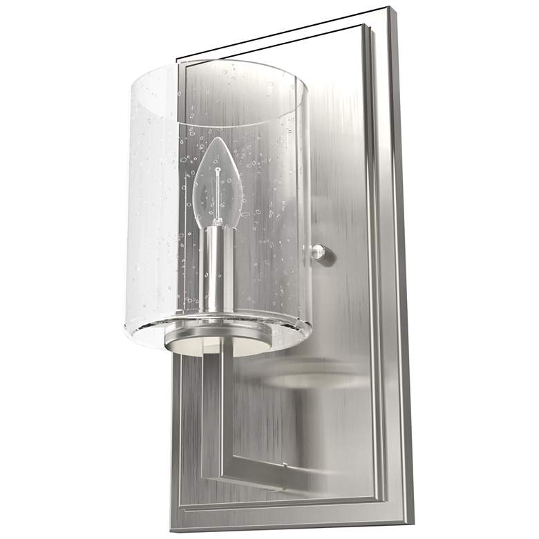 Image 1 Hunter Kerrison Brushed Nickel with Seeded Glass 1 Light Sconce
