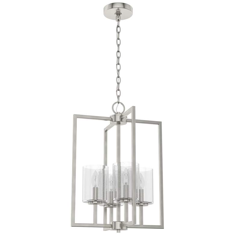 Image 1 Hunter Kerrison Brushed Nickel with Seeded Glass 4 Light Pendant