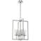Hunter Kerrison Brushed Nickel with Seeded Glass 4 Light Pendant