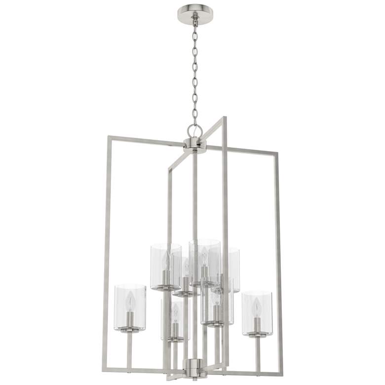 Image 1 Hunter Kerrison Brushed Nickel with Seeded Glass 8 Light Pendant