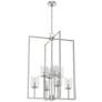 Hunter Kerrison Brushed Nickel with Seeded Glass 8 Light Pendant