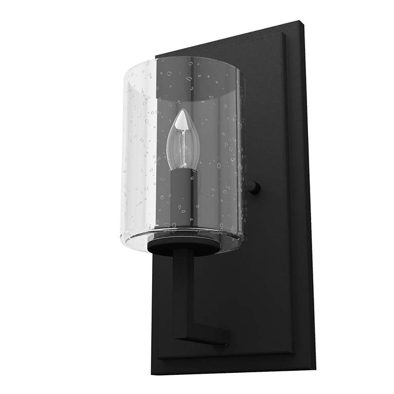 Image 1 Hunter Kerrison Natural Iron with Seeded Glass 1 Light Sconce