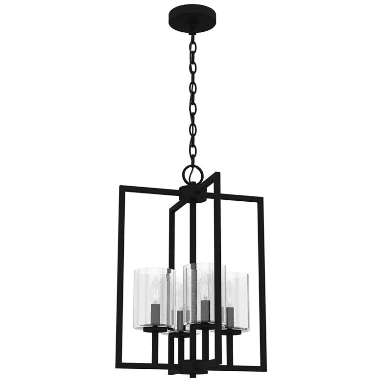 Image 1 Hunter Kerrison Natural Iron with Seeded Glass 4 Light Pendant