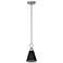 Hunter Klein 6" Wide Brushed Nickel and Black Mini Pendant
