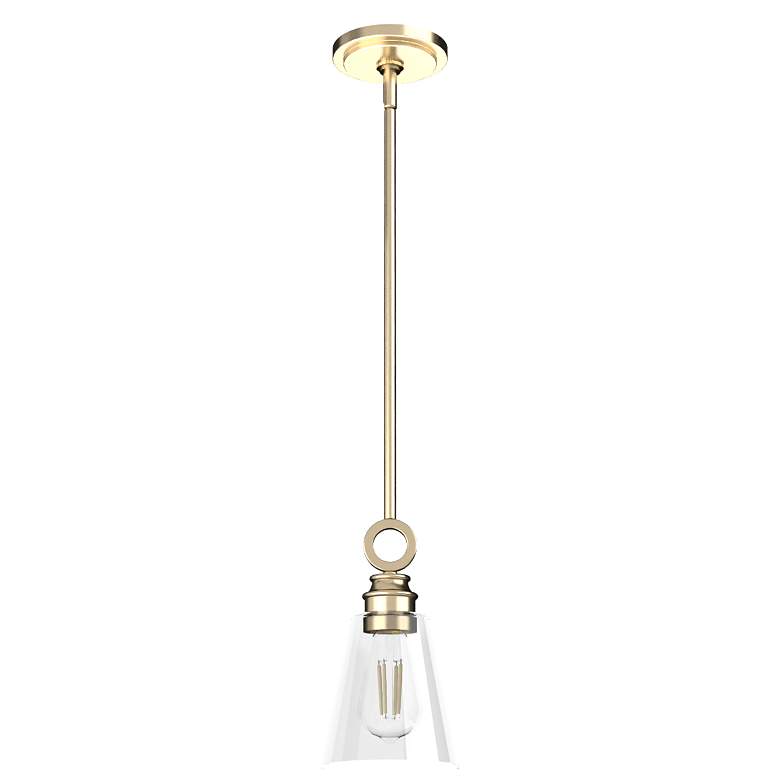Image 1 Hunter Klein Alturas Gold with Clear Glass 1 Light Pendant