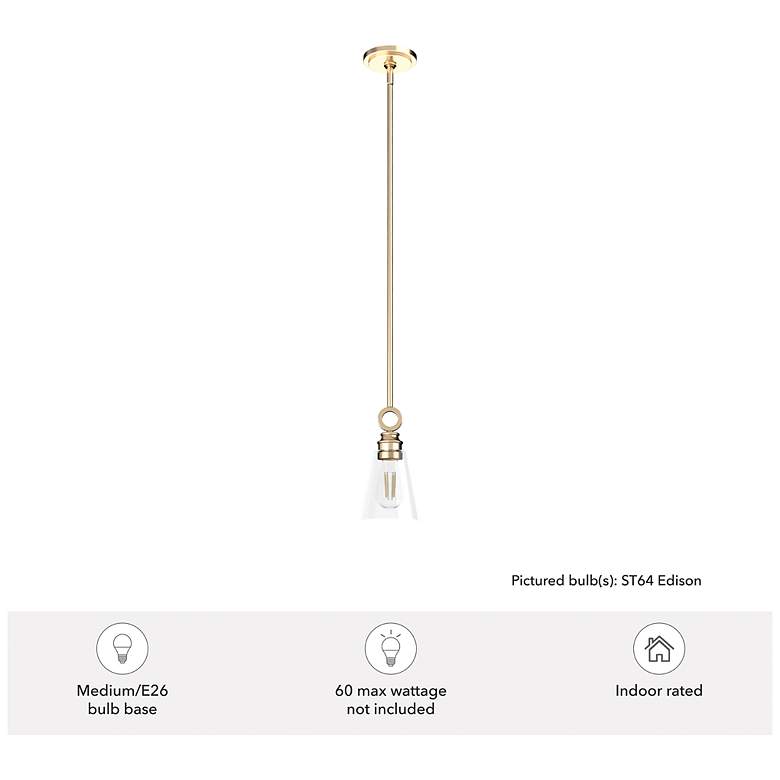 Image 5 Hunter Klein Alturas Gold with Clear Glass 1 Light Pendant more views