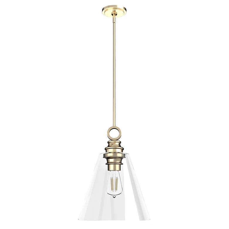 Image 1 Hunter Klein Alturas Gold with Clear Glass 1 Light Pendant
