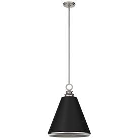 Image1 of Hunter Klein Brushed Nickel and Flat Matte Black 3 Light Pendant Ceiling