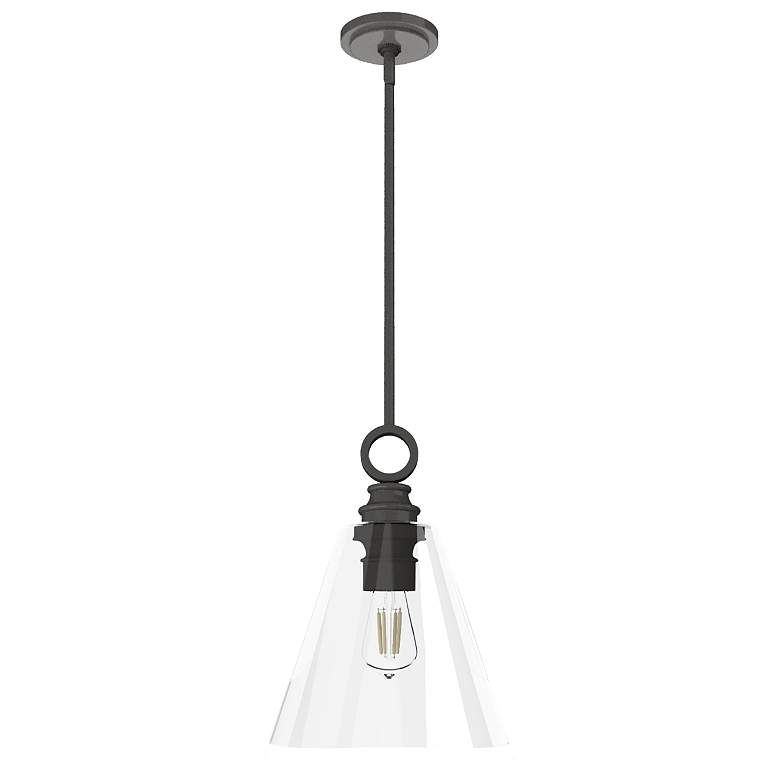 Image 1 Hunter Klein Noble Bronze with Clear Glass 1 Light Pendant Ceiling