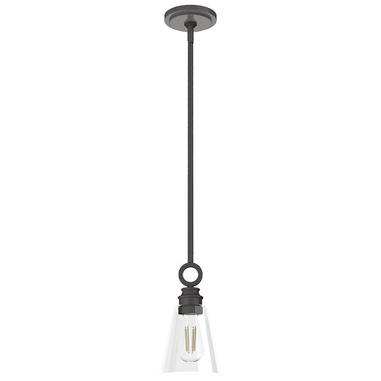Image 1 Hunter Klein Noble Bronze with Clear Glass 1 Light Pendant